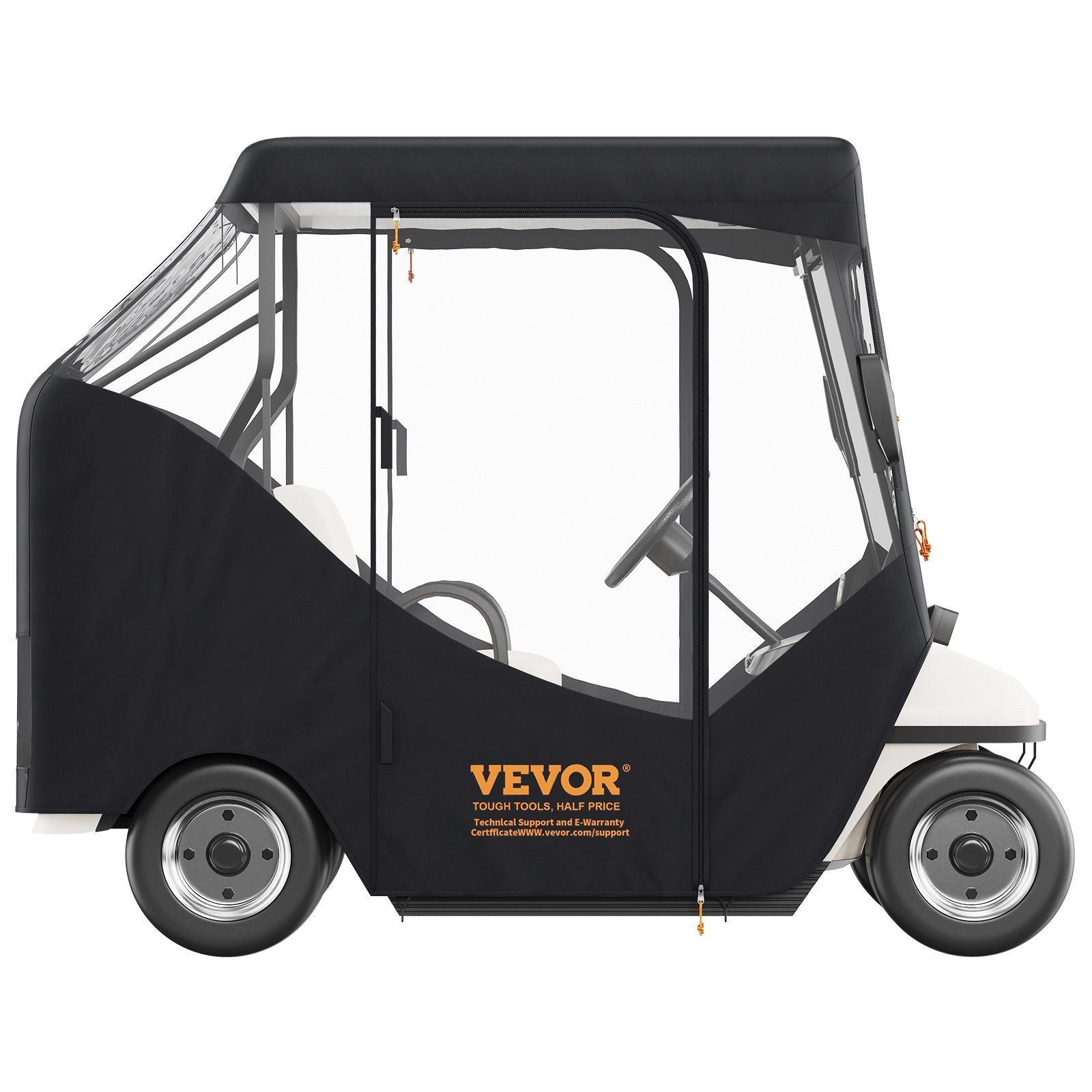 VEVOR Golf Cart Enclosure, 600D Polyester Driving Enclosure with 4-Sided Transparent Windows, 2 Passenger Club Car Covers Universal Fits for Most Brand Carts, Sunproof and Dustproof Outdoor Cart Cover - JM Variety Store